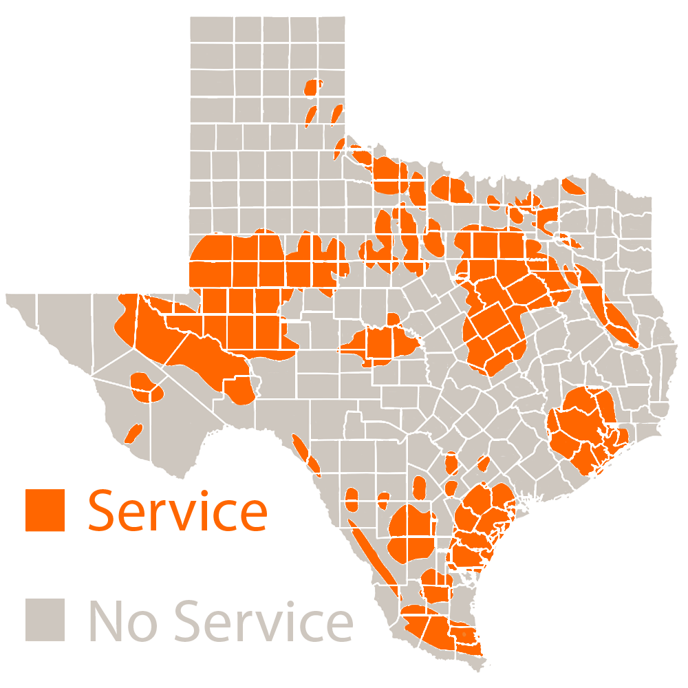 Ambit Energy service coverage map for texas