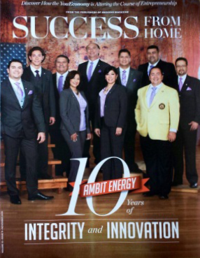 Abel A. Alaniz in the cover of a 'Success From Home' Magazine