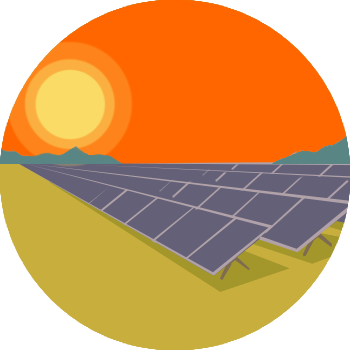 Icon with solar panels that can help you, help the earth and save even more money