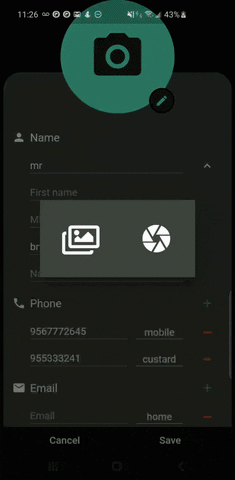 Add Contact Picture (Gallery/Camera)